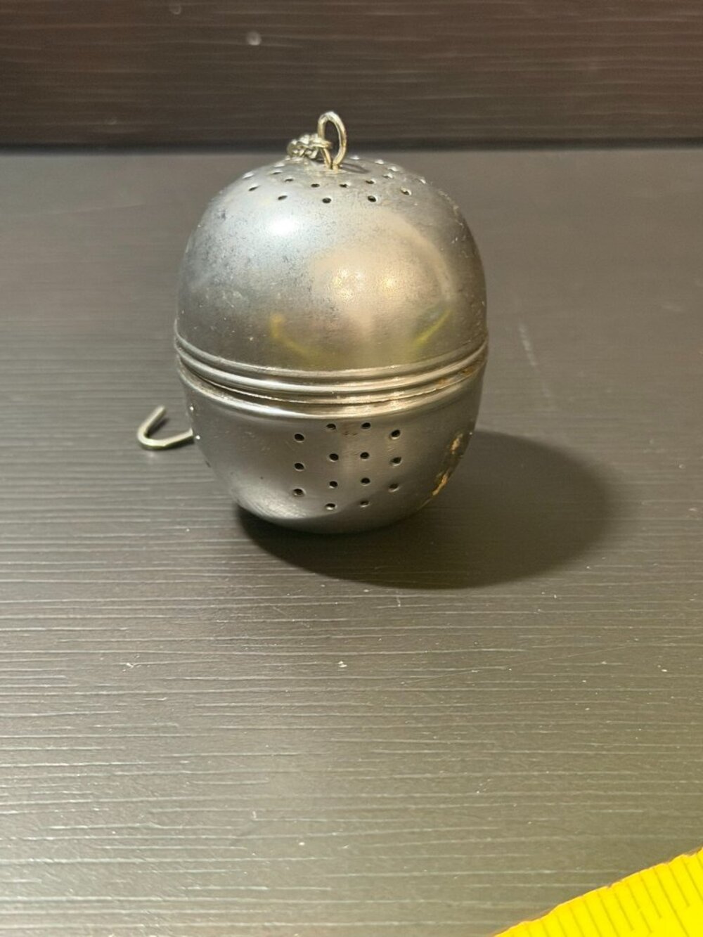 Vintage Aluminum Acorn Tea Ball Infuser Large Spice Sachet Strainer Chain Hook
